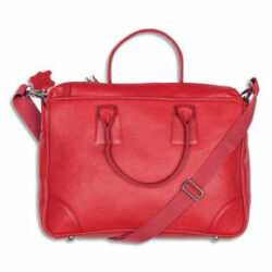 QUO VADIS Sacoche cabas Goya en cuir pleine fleur de vachette grainée 40x6,5x29cm. Coloris rouge