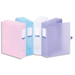 VIQUEL Boîte de classement en PP PROPYSOFT assortis,dos 8cm,étiquette sur le dos,fermeture pression