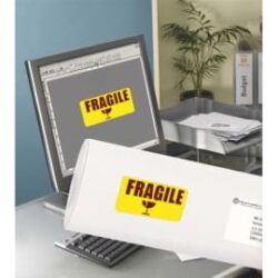 AVERY Boîte de 350 Etiquettes Laser rectangulaire enlevables 99.1x38.1mm coloris Jaune fluo L7263Y-25