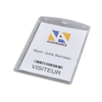 AVERY Boîte de 50 porte-badges grand format 105 x 148 mm + 52 inserts imprimables