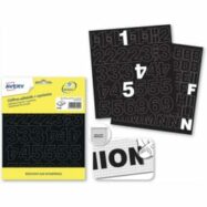 AVERY Pochette de 184 lettres adhésives Noires 20 mm