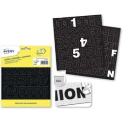 AVERY Pochette de 286 chiffres adhésifs Noirs 47 mm