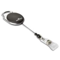 DURABLE Boîte 10 Enrouleurs Style avec lanière bouton pression - cordon rétractable 80cm - Noir