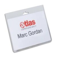 DURABLE Boîte 20 Porte-badges pochette fermée avec bristol Blanc L90 x H60 mm - Transparent