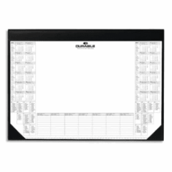 DURABLE Sous-main avec calendrier 2 ans + semainier - mousse antidérapante - L59 x H42 cm - Noir