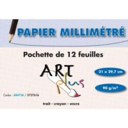 ART PLUS Pochette de 12 feuilles papier millimétré 90g format A4