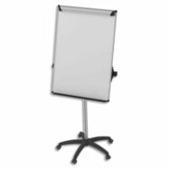 BI-OFFICE Chevalet mobile Gris Noir Earth surface mélaminée effaçable à sec, cadre alu L70 x H100/190 cm