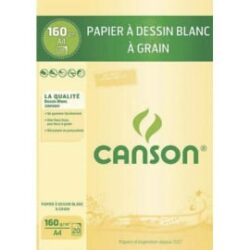 CANSON Bloc papier Dessin Blanc 20 feuilles grand format A4 160g