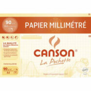 CANSON Pochette de 12 feuilles de papier dessin millimétré bistre A4. Grammage : 90 g/m²