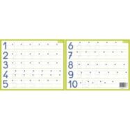 CBG Ardoise Blanche effaçable à sec format 21 x 26,5cm, avec les chiffres de 1 à 10