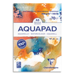 CLAIREFONTAINE Bloc GOLDLINE AQUA 300g grain moyen fin A5 70F