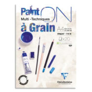 CLAIREFONTAINE Bloc PAINT'ON à Grain encollé A4 20F 250g