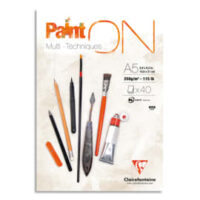 CLAIREFONTAINE Bloc PAINT'ON encollé A5 40F 250g blanc