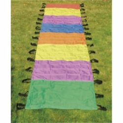 FIRST LOISIRS Parachute chenille en polyerster multicolore, L8 m x P1 m, 34 poignées, livré dans un sac