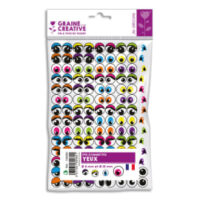 GRAINE CREATIVE Sachet de 594 gommettes yeux adhésifs colorés assortis