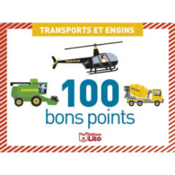 LITO DIFFUSION Boîte de 100 bons points transports et engins, format 7,8 x 5,7 cm
