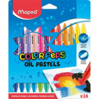 MAPED Boîte de 24 pastels à l'huile assortis diamètre 8 mm