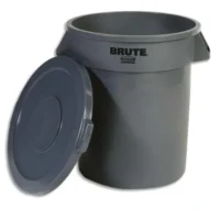 RUBBERMAID Collecteur Brut rond capacité 75,7 Litres en polyéthylène - D49,5 cm, Hauteur 58,1 cm Gris