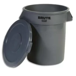 RUBBERMAID Collecteur Brut rond capacité 75,7 Litres en polyéthylène - D49,5 cm, Hauteur 58,1 cm Gris