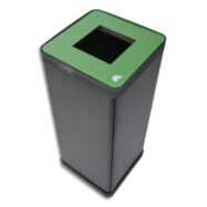 ALBA Poubelle de tri sélectif 50L en acier et ABS Vert, pour déchets alimentaires, Dim L31 x H73 x P31 cm