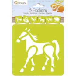 AVENUE MANDARINE Sachet de 6 pochoirs animaux de la ferme