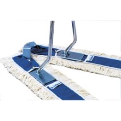 BROSSERIE THOMAS Balai ciseaux complet Pro 2 x 1 mètre, monture et manche en métal Bleu + franges coton