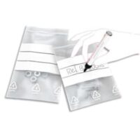 Boîte de 1000 sacs fermeture rapide polyéthylène 50 µm bandes Blanches 8 x 12 cm transparent