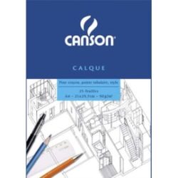 CANSON Bloc papier calque Satin 25 feuilles grand format A4 90g