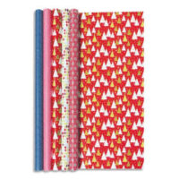 CLAIREFONTAINE Paquet de 10 rouleaux de papier cadeau alliance 2x0,7m assortis