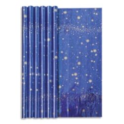 CLAIREFONTAINE Rouleau papier cadeau CIEL ETOILE 60g. Dimensions 1,5 x 0,70m. Coloris Bleu métal