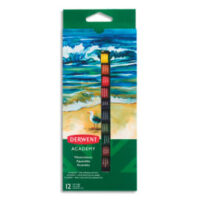 DERWENT ACADEMY Set de 12 tubes 12ml de peinture de gouache aquarelle assortie