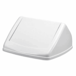 DURABLE Couvercle basculant Durabin Lid Square 40 en polypropylène - L33 x H17 x P33 cm - Blanc