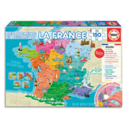 EDUCA Puzzle 150 départements et régions de France, 150 pièces, format 40 x 28 cm