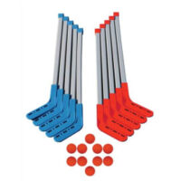 FIRST LOISIRS Lot de 10 crosses de Hockey entrainement junior, tête amovible + 10 balles lisses