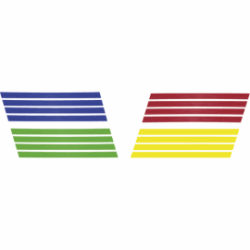 FIRST LOISIRS Lot de 16 bandes de marquage au sol assorties Rouge Bleu Vert Jaune, pvc souple, L1m x P5cm