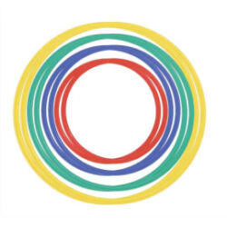 FIRST LOISIRS Lot de 6 cerceaux plats diamètre 60cm, coloris assortis