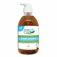 ACTION VERTE Flacon à pompe de 500ml savon lavant mains, corps, cheveux Ecolabel parfum noix de coco.