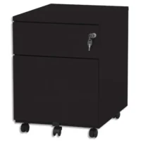 PIERRE HENRY Caisson mobile 2 tiroirs dont 1 pour dossiers suspendus L41,7 x H56,5 x P54,1 cm Noir