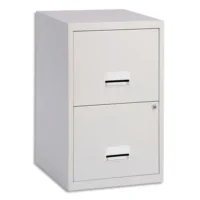 PIERRE HENRY Classeur pour DS 2 tiroirs Gris, poignée vague, fermeture sélective, L40 x H66 x P40 cm