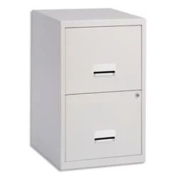 PIERRE HENRY Classeur pour DS 2 tiroirs Gris, poignée vague, fermeture sélective, L40 x H66 x P40 cm