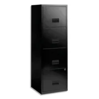 PIERRE HENRY Maxi Classeur pour DS 4 tiroirs Noir, poignée plate, fermeture sélective, L40 x H126 x P40