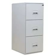 PIERRE HENRY Classeur DS 3 tiroirs Gris, poignée porte-étiquette, centralisée, L 41,8 x H99,2 x P54,1 cm