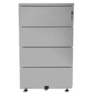PIERRE HENRY Caisson mobile hauteur bureau 4 tiroirs - Dimensions : L41,8 x H69,4 x P54,1 cm Gris