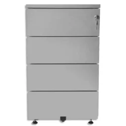 PIERRE HENRY Caisson mobile hauteur bureau 4 tiroirs - Dimensions : L41,8 x H69,4 x P54,1 cm Gris