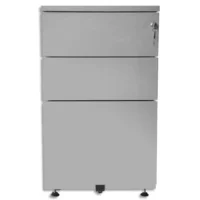 PIERRE HENRY Caisson mobile hauteur bureau 2 tiroirs + 1 dossiers suspendus L41,8 x H69,4 x P54,1 cm Gris