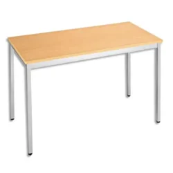 Table universelle et polyvalente Hêtre aluminium - Dimensions : L160 x H74 x P80 cm