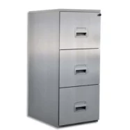 PIERRE HENRY Classeur DS 3 tiroirs Alu, poignée porte-étiquette, centralisée, L41,8 x H99,2 x P54,1 cm