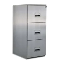 PIERRE HENRY Classeur DS 3 tiroirs Alu, poignée porte-étiquette, centralisée, L41,8 x H99,2 x P54,1 cm