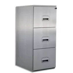 PIERRE HENRY Classeur DS 3 tiroirs Alu, poignée porte-étiquette, centralisée, L41,8 x H99,2 x P54,1 cm