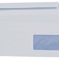 GPV Boîte de 500 enveloppes vélin Blanc 80g DL 110x220mm auto-adhésives avec fenêtre 45x100mm